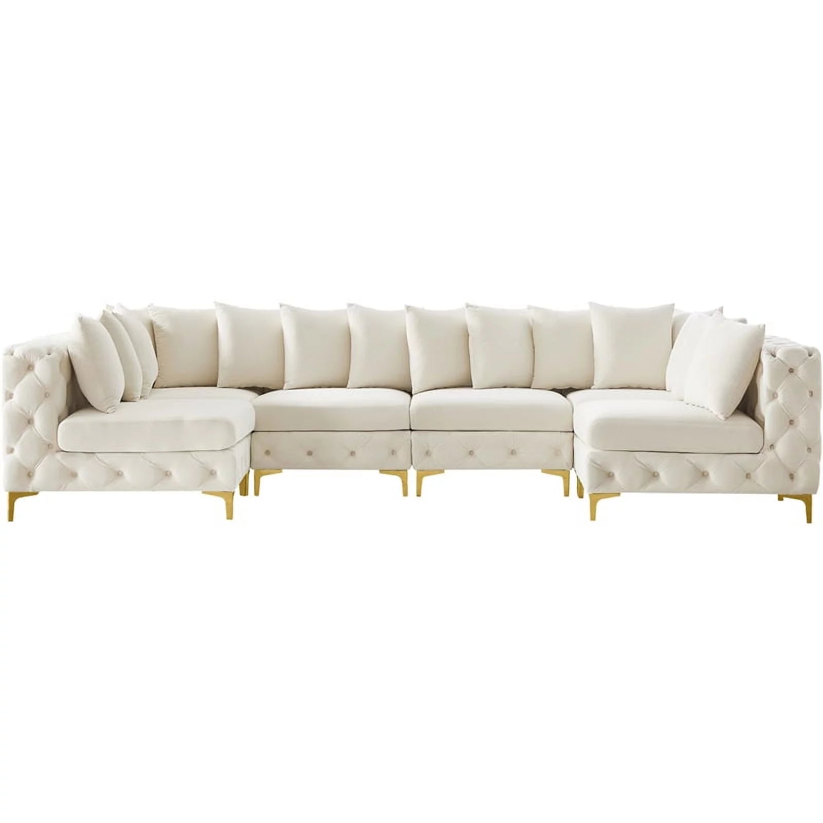 Cream Velvet Modular Sectional L685987