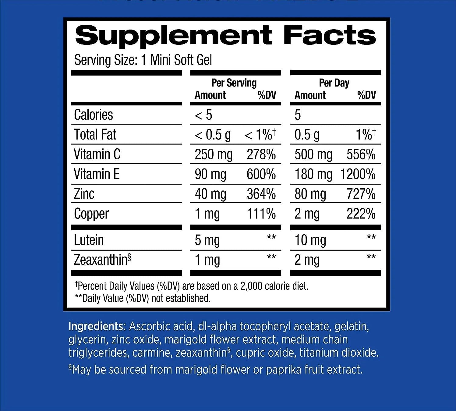 210 softgels Eye Vitamin and Mineral Supplement A355445