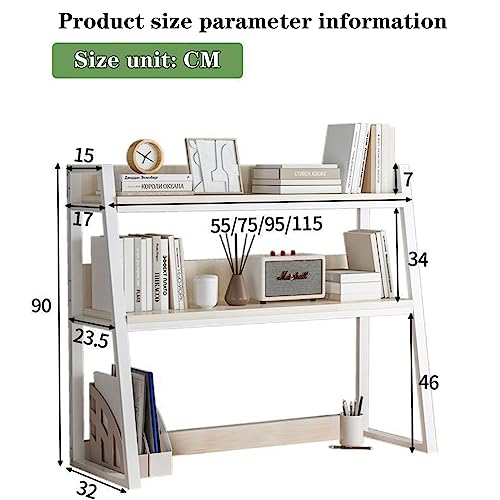 3-Tier Metal Wood Desk Bookshelf H189