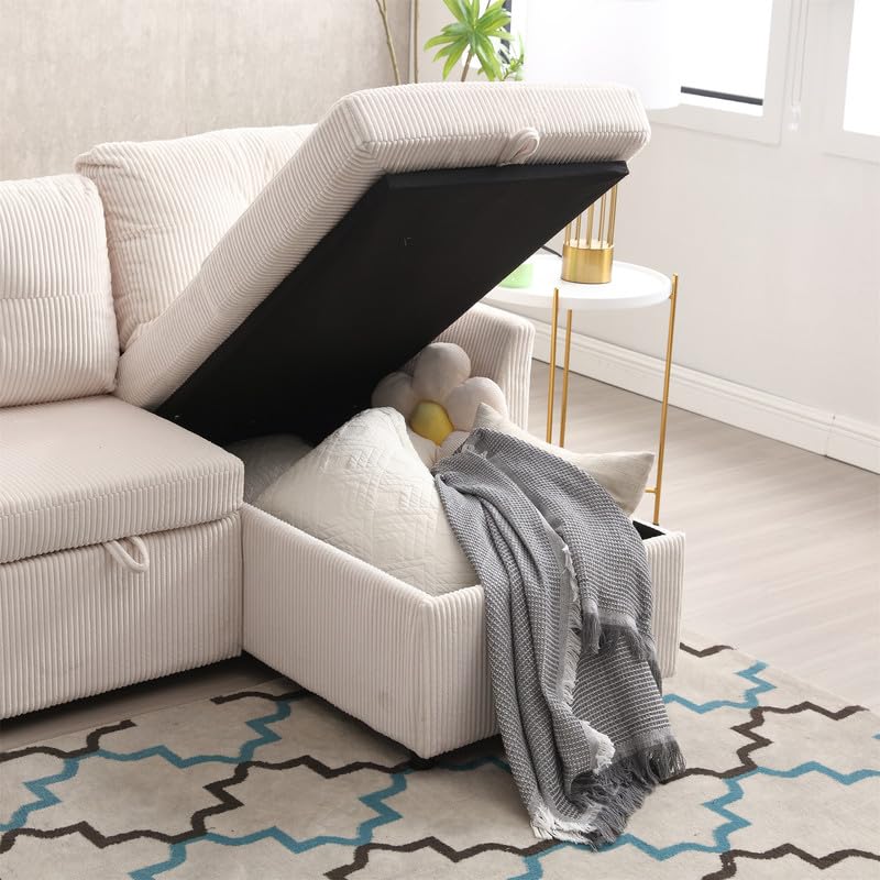 Orange L Shaped Convertible Sectional Sofa with Chaise Z498065