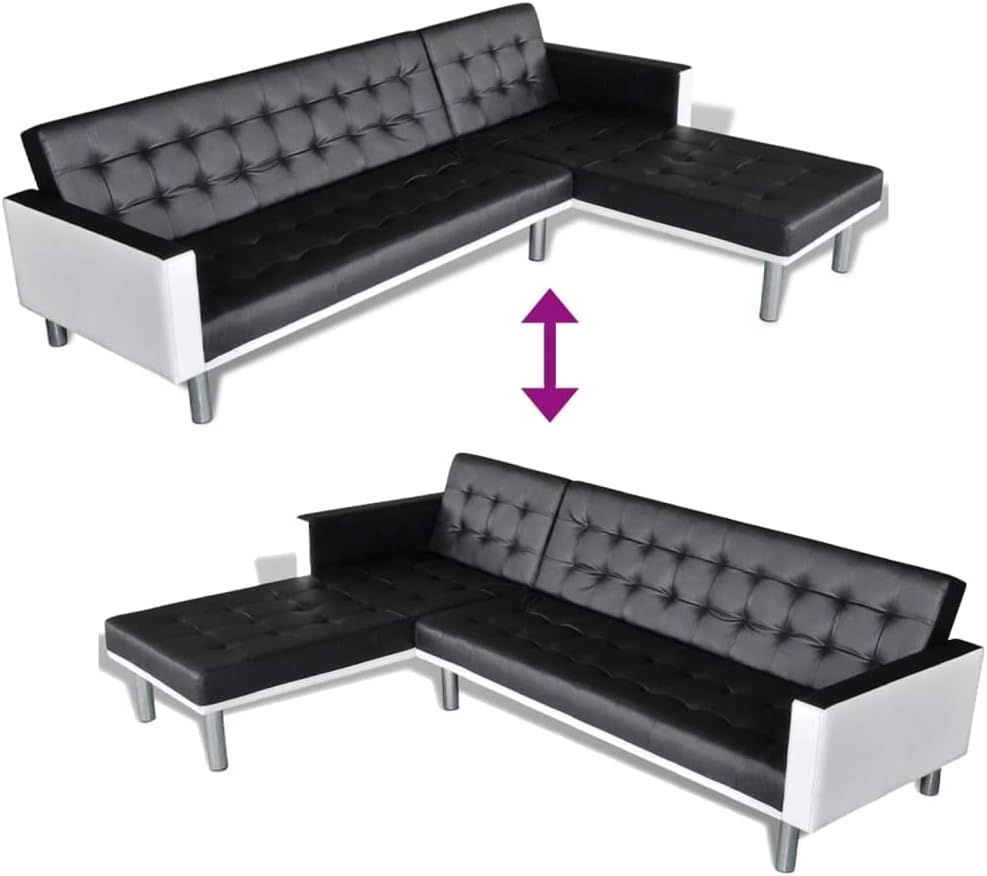 Black L-Shaped Sofa Bed Z4990
