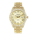 Fully Iced Out Diamond Watch with Roman Numerals Date and Colorful Dials T3683