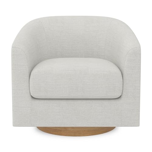 Fog Grey Swivel Barrel-Curved Upholstered Accent Chair J7071