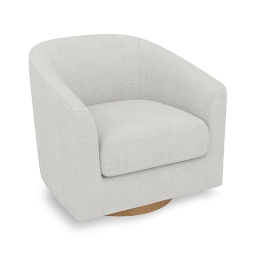 Fog Grey Swivel Barrel-Curved Upholstered Accent Chair J7071
