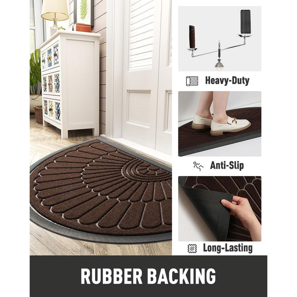 Black 24”x47” Durable Rubber Non Slip Door Mat M8733