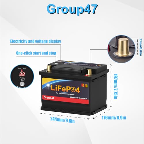 12.8V 576WH Group 47 LiFePO4 Automotive Battery M41026