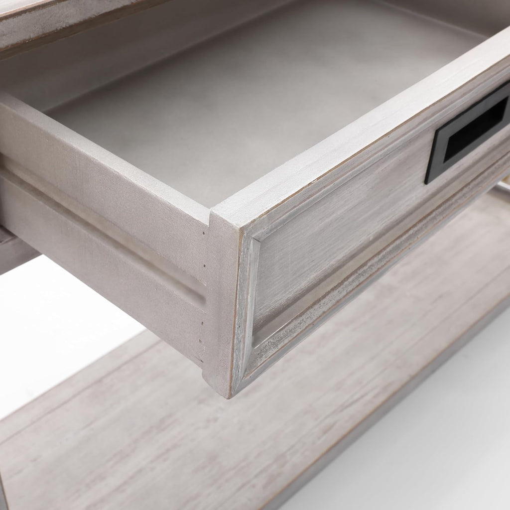 Whitewashed Wood Console Table with Drawers G199649