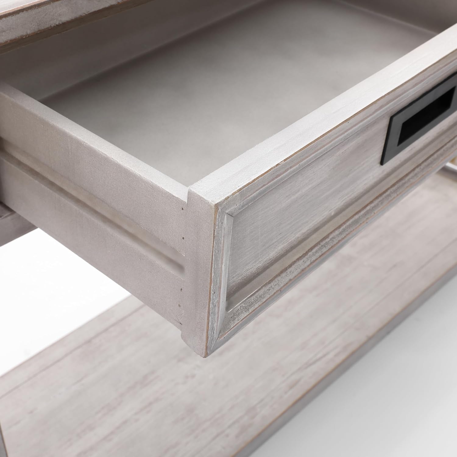 Whitewashed Wood Console Table with Drawers G199649