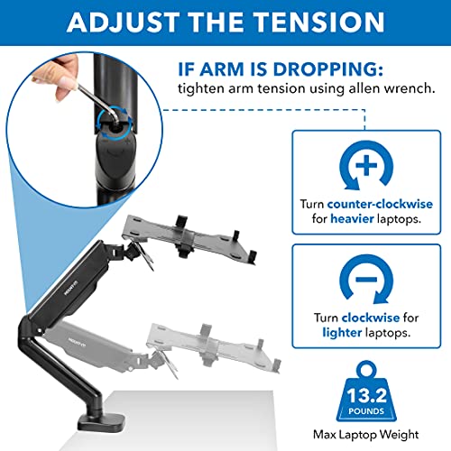 Full Motion VESA Monitor Desk Mount with Laptop Tray K670561