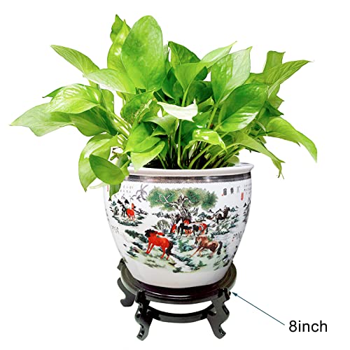 10 Inch Wooden Fishbowl Planter Display Stand N8263