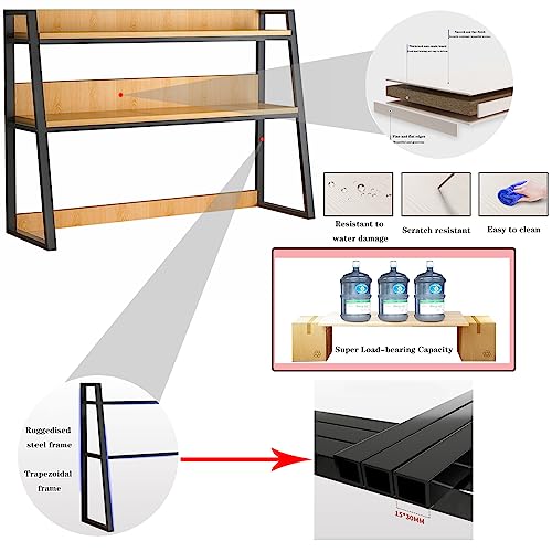 3-Tier Metal Wood Desk Bookshelf H189