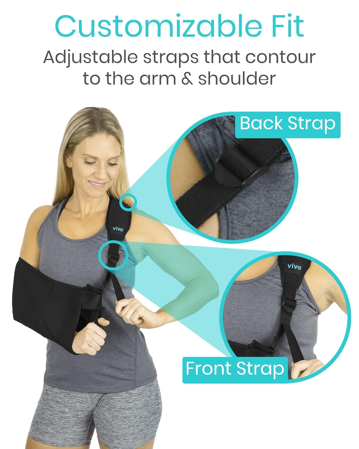 Adjustable Padded Arm Sling (Black) U90049