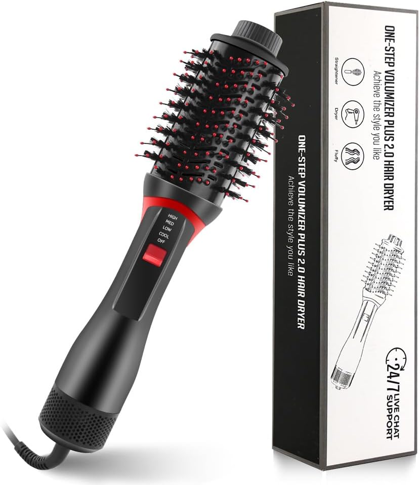 4-in-1 Hair Dryer Brush with Ceramic Titanium Barrel O457301