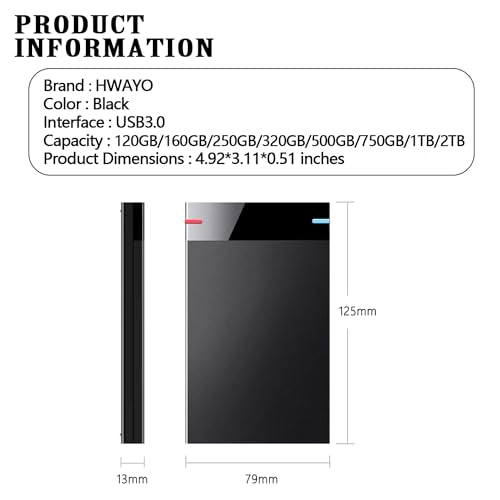 2.5'' 1TB Ultra Slim Portable External Hard Drive U5109