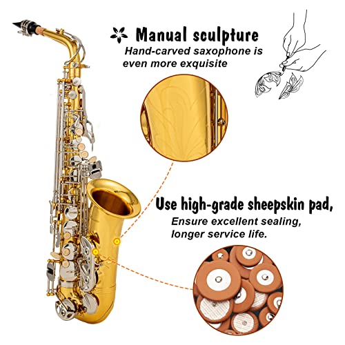 Black/gold keys Eb Alto Saxophone with Case M3844