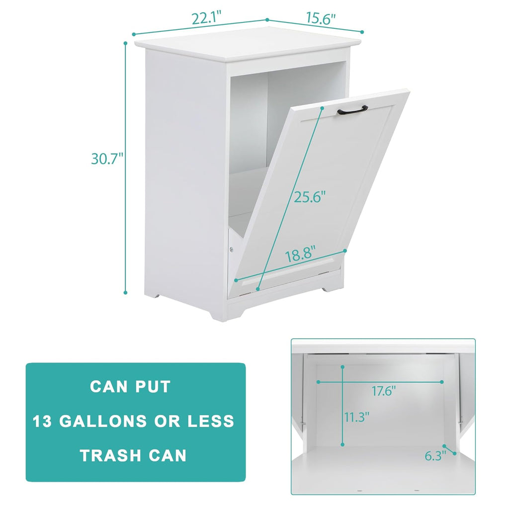 White Tilt Out Trash Cabinet F7182