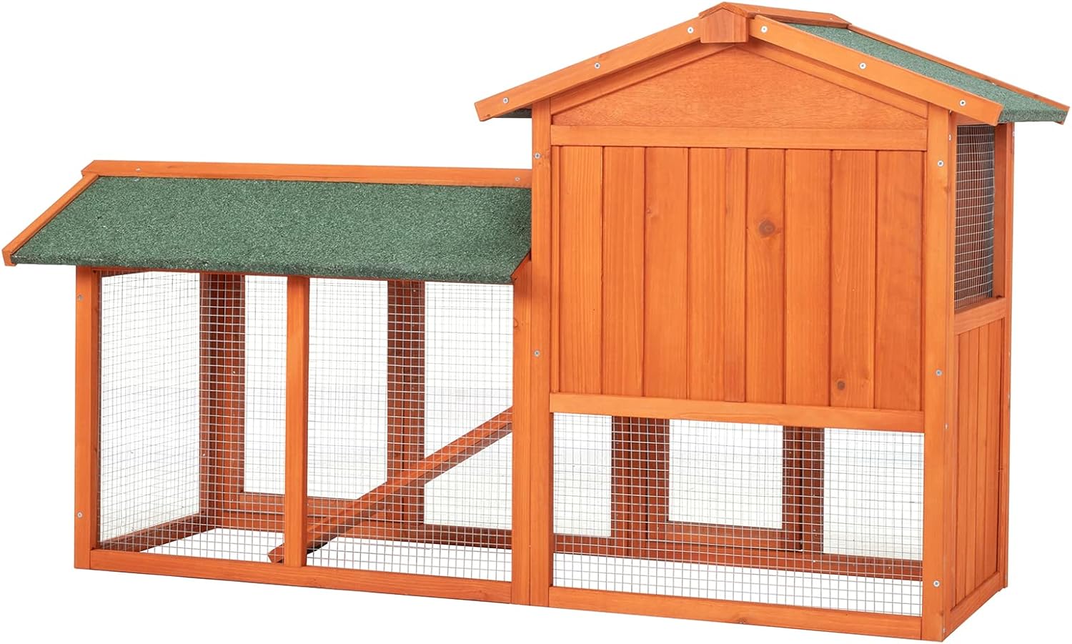 61" Wooden Chicken Coop on Wheels with Waterproof Tray Z9426