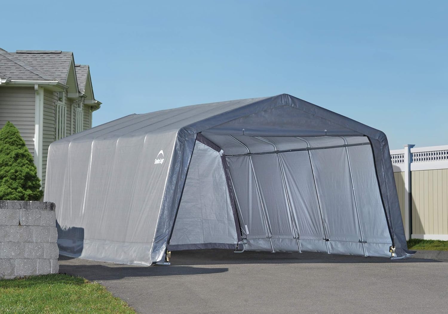 Grey 12 x 20 x 8 ft Garage-in-a-Box V4326