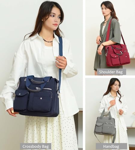 Waterproof Nylon Multi Pocket Shoulder Tote Bag R81394