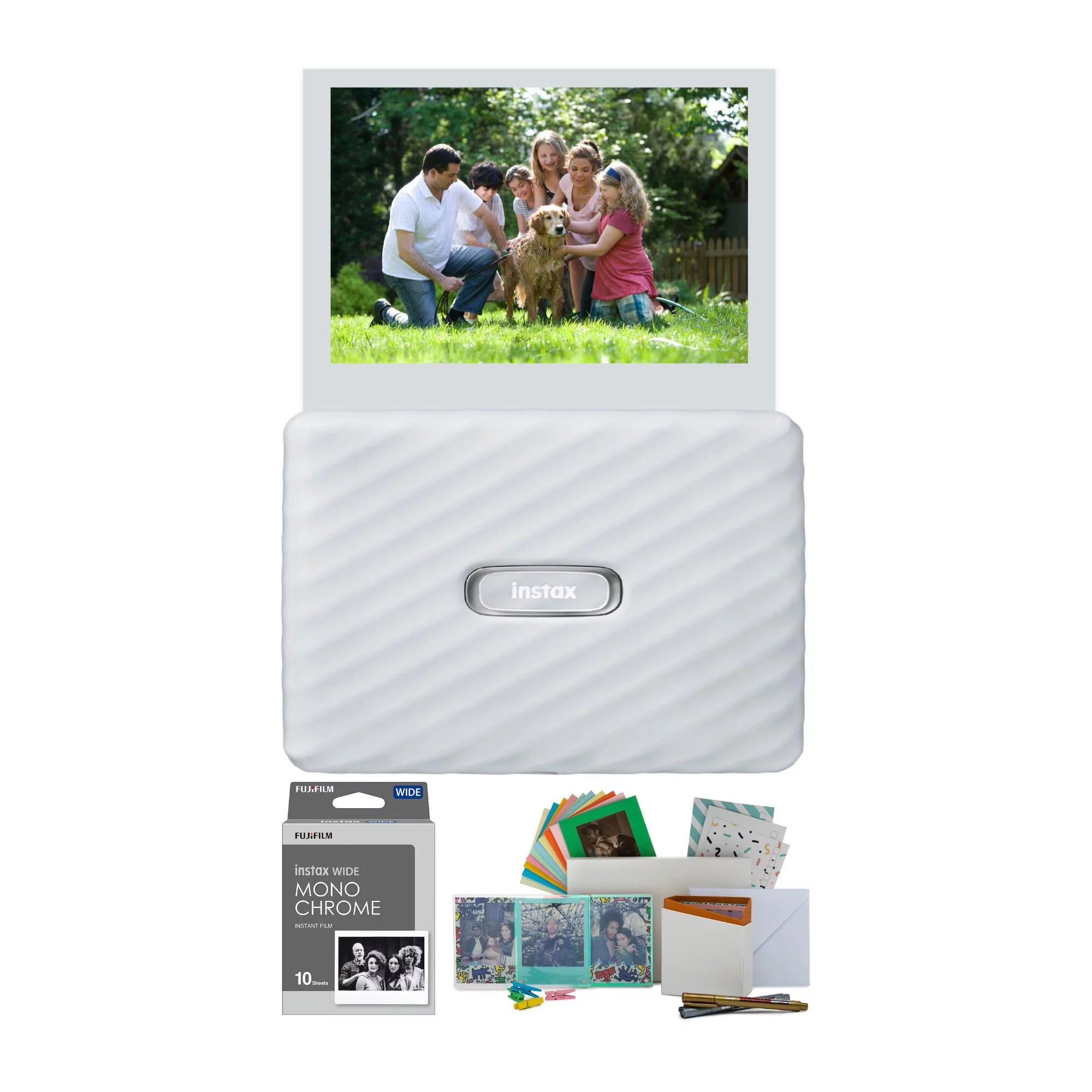 Instant Photo Printer with Monochrome Film Bundle C3384
