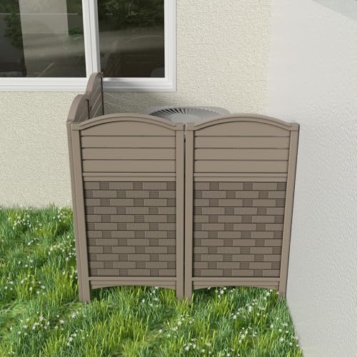 Off White 4 Panels Resin Fence Panels Kit, 45" x 22" Per Panel X77247