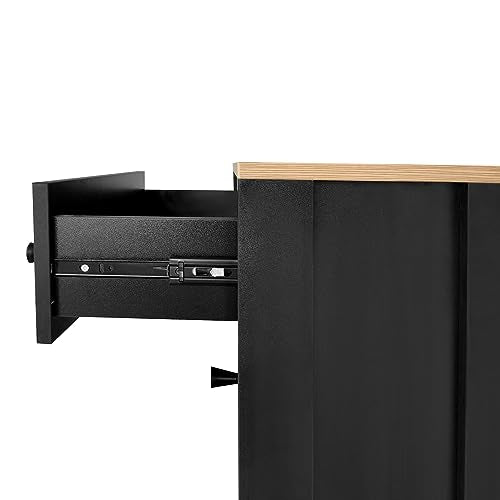 Black Narrow Shoes Cabinet with 2 Adjustable Shelves and Top Drawer O4892