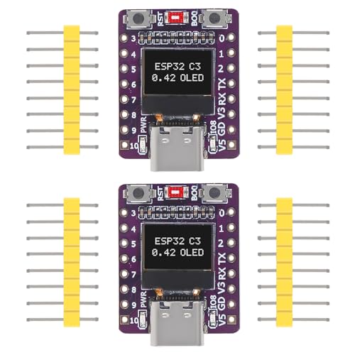3PCS ESP32-C3 OLED Development Board with 0.42 Inch OLED Module Ceramic Antenna WiFi Bluetooth Q101