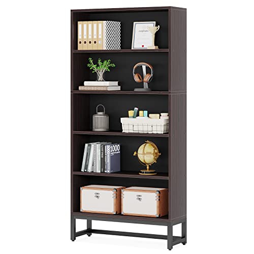 5-Tier Tall Bookcase with Closed Back Shelf W43943