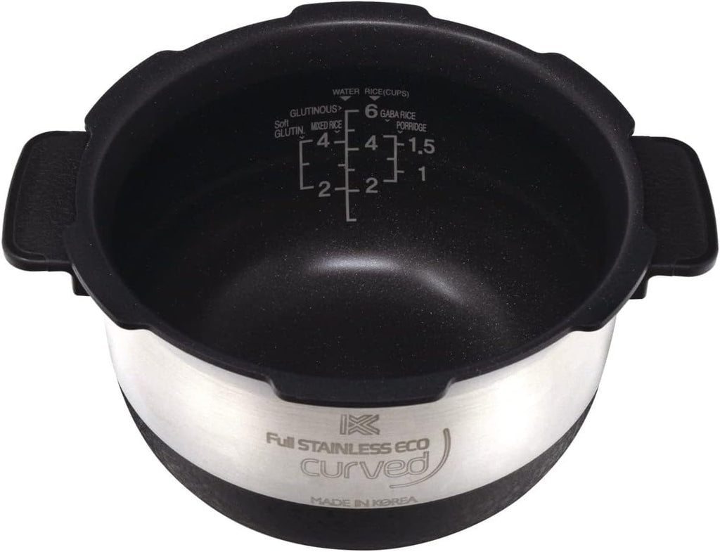Stainless/Black 6 Cups Replacement Inner Pot for Rice Cooker O7658