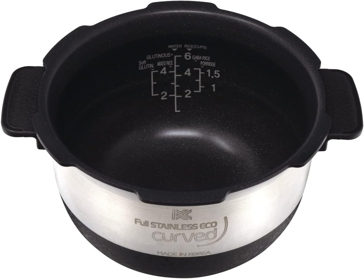 Stainless/Black 6 Cups Replacement Inner Pot for Rice Cooker O7658