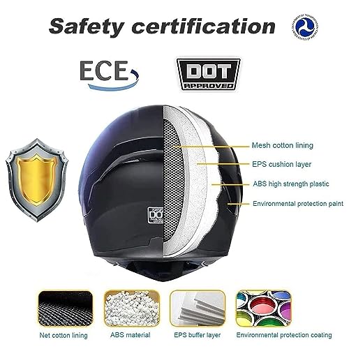 Flip up Front Motorcycle Helmet, Night Vision Modular Integrated Helmet, Lightweight Helmet T979627