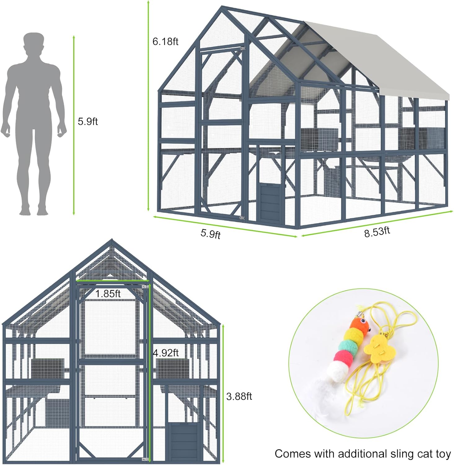 Large Catio Outdoor Cat Enclosure P419929