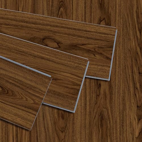 SPC Rigid Core Vinyl Flooring, Wood-Look Planks, 21.4 Sq.Feet (Hickory 10 Planks) O6412