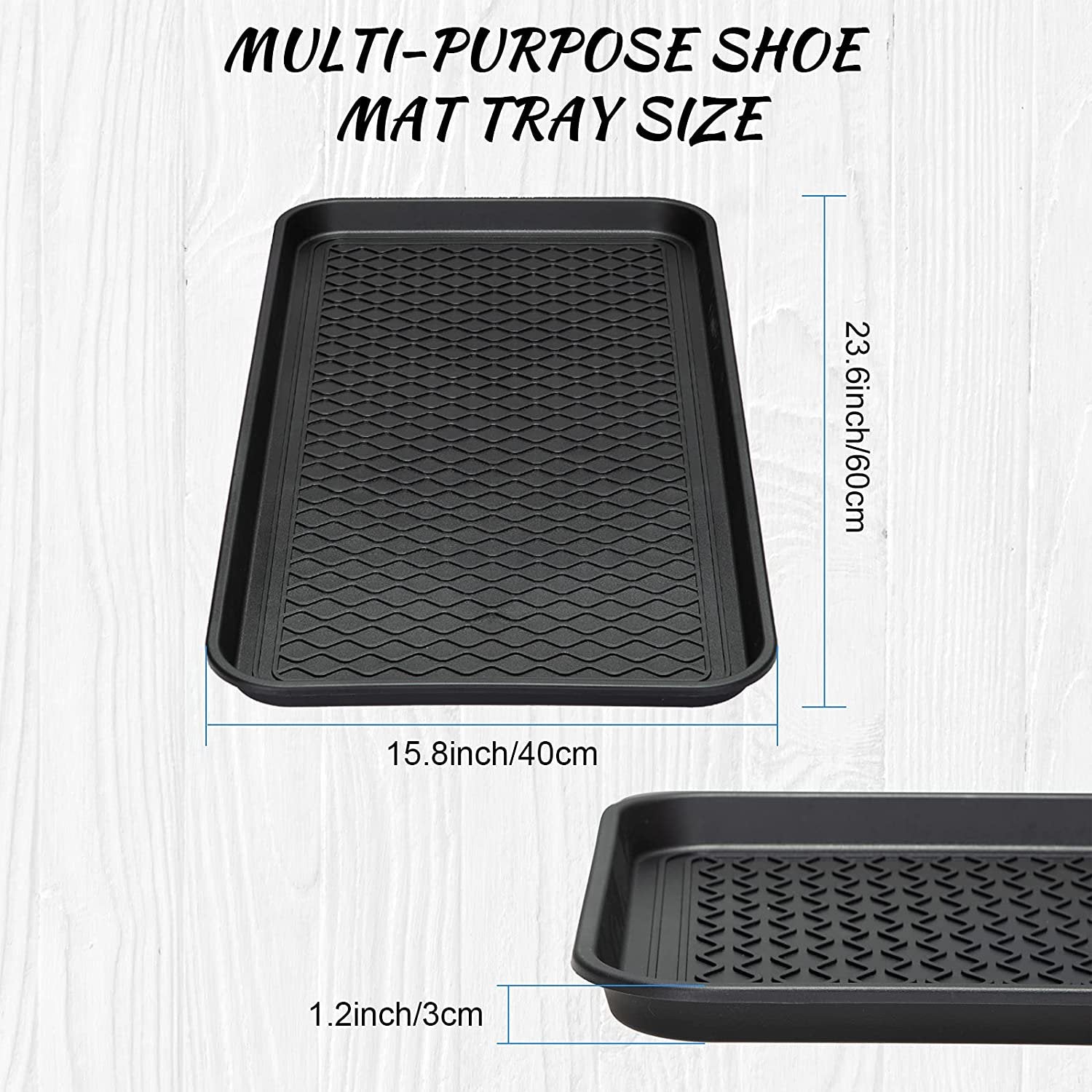 Black 24 x 16 x 1.2 Inch Waterproof Boot Tray B3990