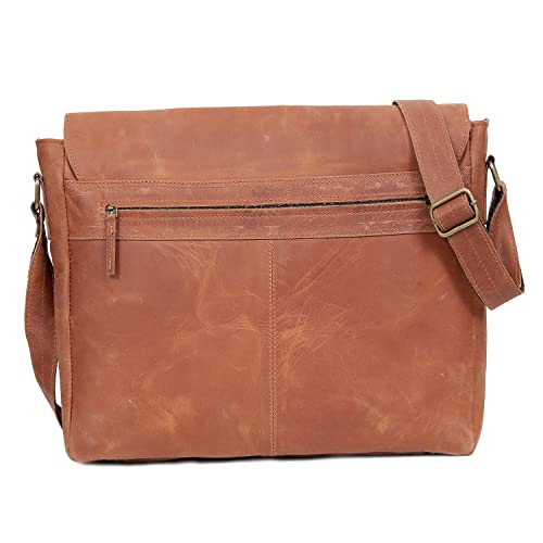 Brown Leather Messenger Bag T643