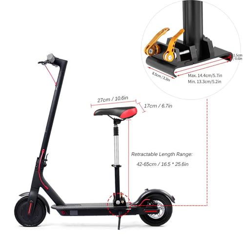 Black Adjustable Electric Scooter Seat Saddle F15321