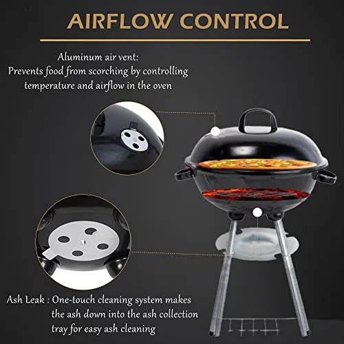 18" Black Stainless Steel Charcoal Grill P5047