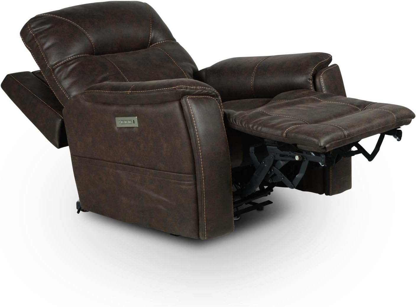 Saddle Brown Leatherette Power Recliner Chair O6811