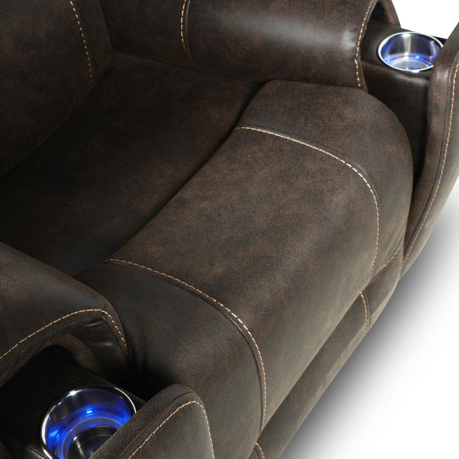 Saddle Brown Leatherette Power Recliner Chair O6811