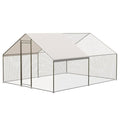 Large Metal Chicken Coop with Waterproof Cover (9.8x13.1x6.6FT) M320497