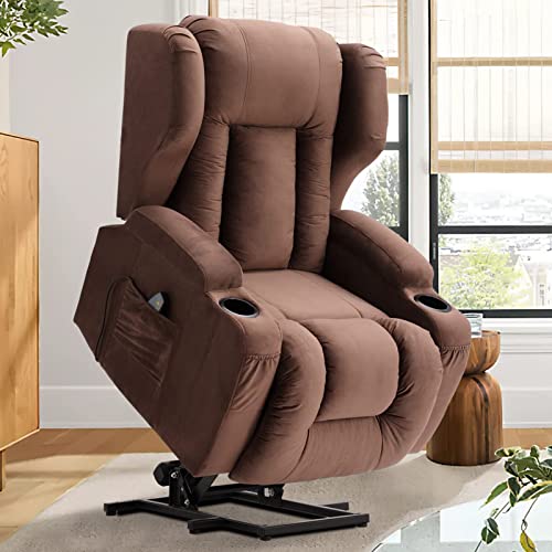 Overstuffed Power Lift Recliner Chair with Massage and Heating M385