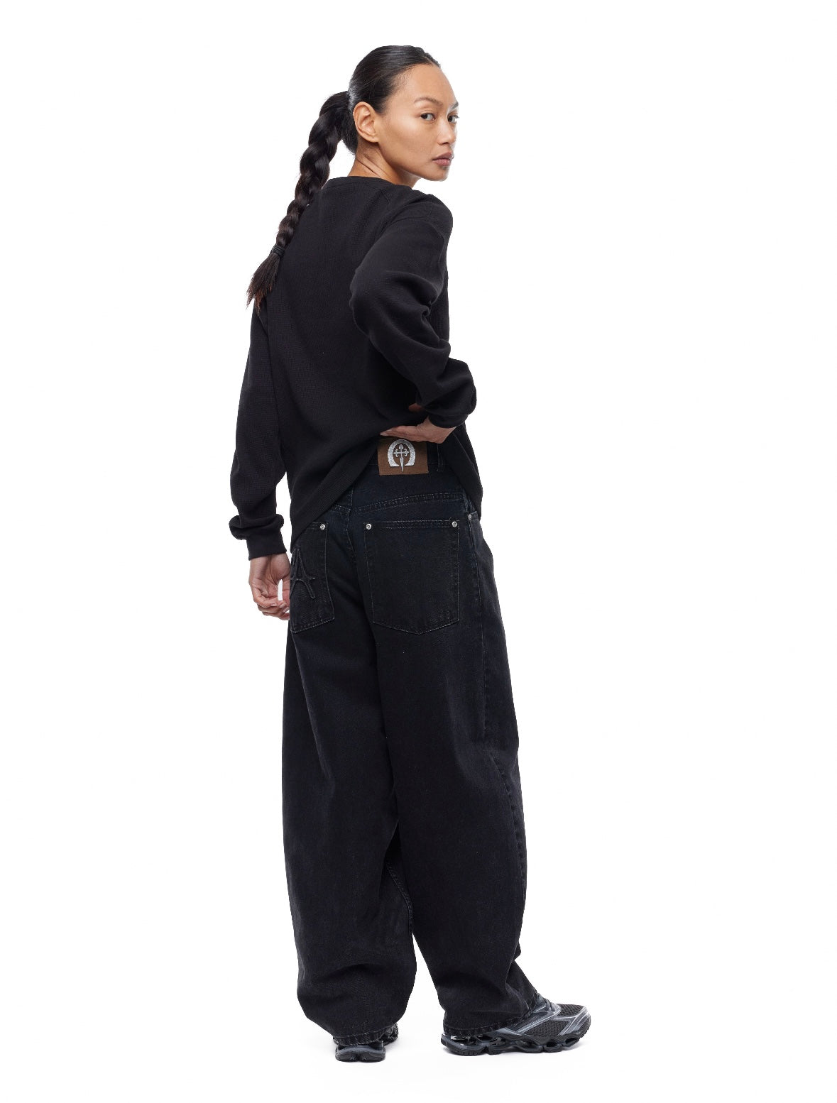 GA WAFFLE LONG-SLEEVE - BLACK