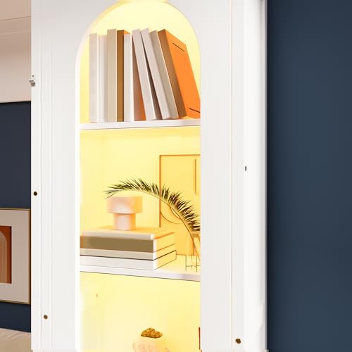 White Queen Size Wood Murphy Bed with Desk and Storage S734765