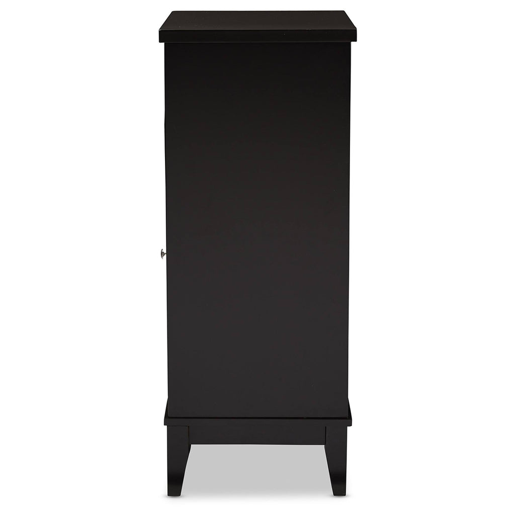 Dark Brown Wood Dry Bar and Wine Cabinet U709
