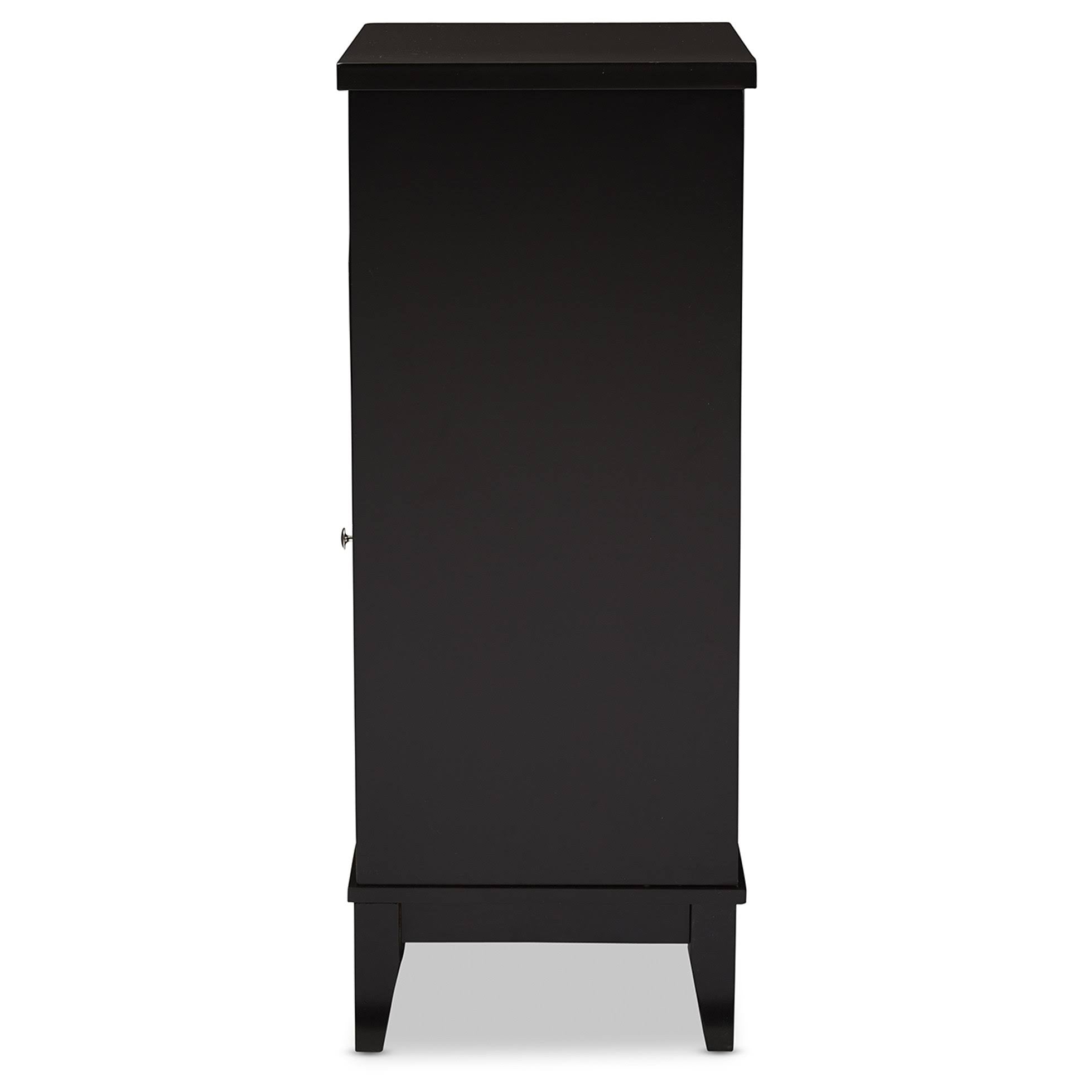Dark Brown Wood Dry Bar and Wine Cabinet U709
