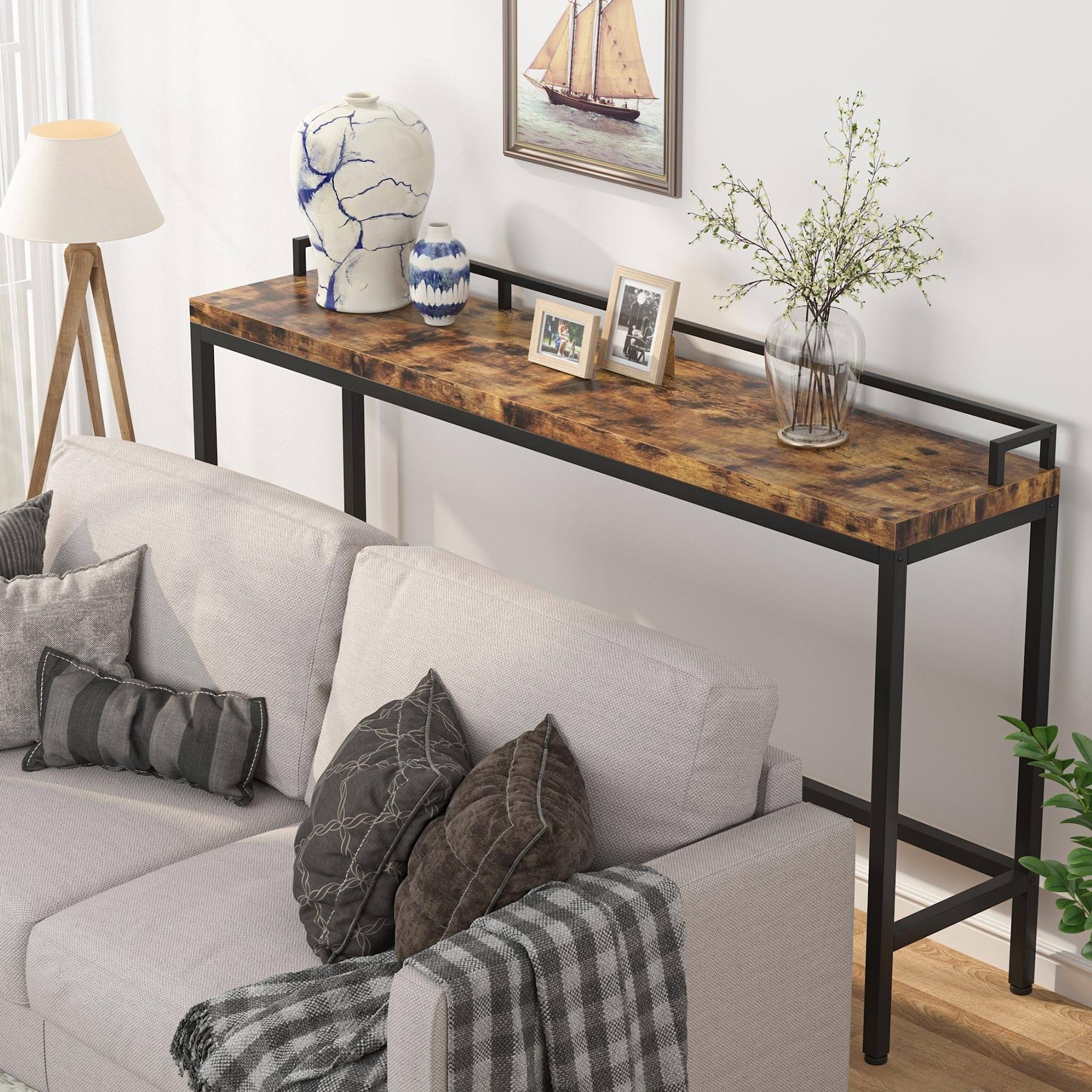 Brown Narrow Console Table X2614