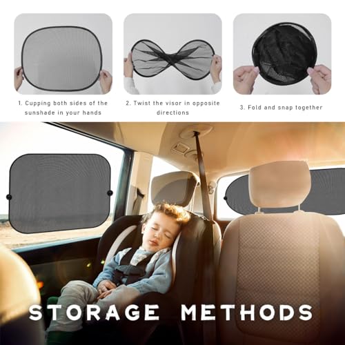 Car Window Shade, 20"×40" Rear Window Shade with Suction Cups A6514