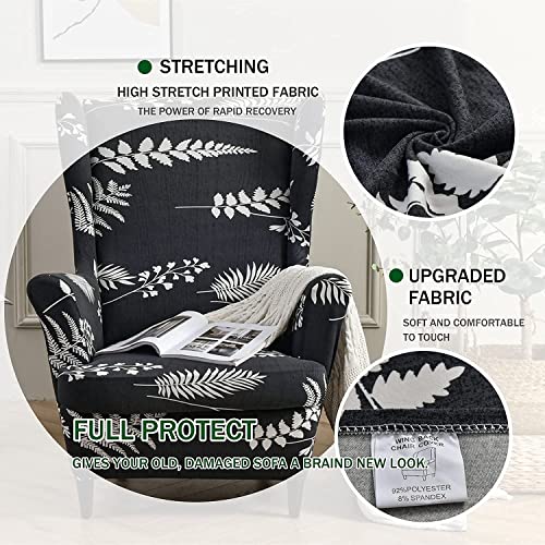 2 Piece Printed Spandex Armchair Slipcovers F3628