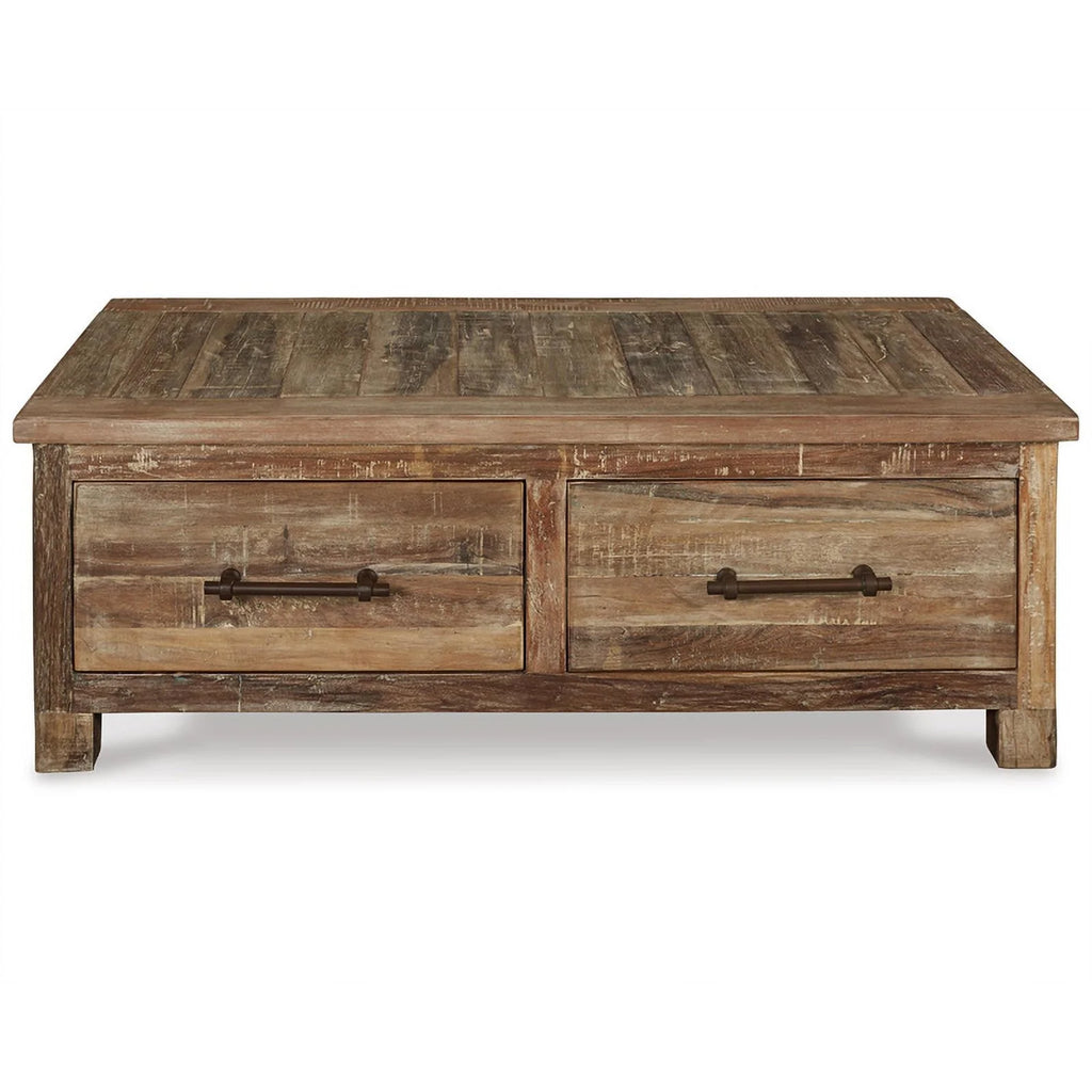 Dark Brown Wood Coffee Table with Storage R681810