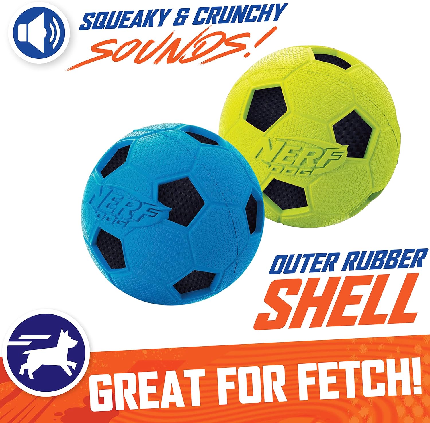 Blue and Green 3 Inch Dog Soccer Ball Toy Two Pack B591